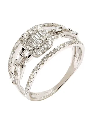 18K White Gold Exquisite Design Diamond Ring 