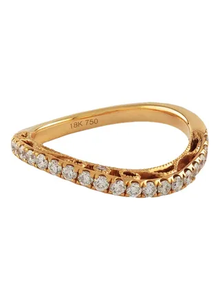 18 Karat Rose Gold 0.47Ct Diamond Studded Ring 