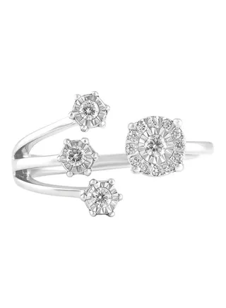 18 Karat White Gold 0.19 Ct Diamond Studded Ring 
