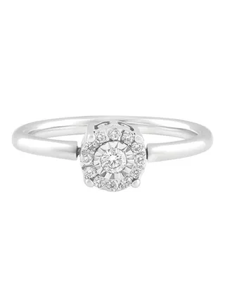 18 Karat White Gold 0.13 Ct Diamond Studded Ring 