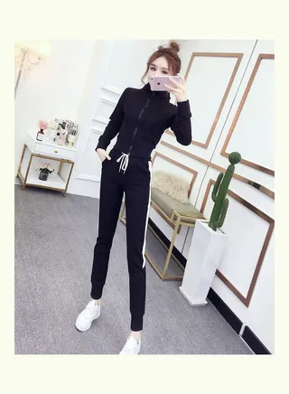 2-Piece Top And Pencil Pants Set Black/White 