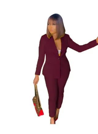 Women's Casual Solid Color Suit, 