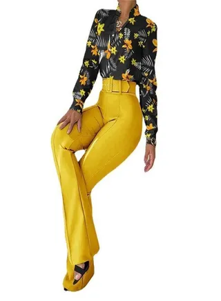 Women's Casual Printing Suit Belt Not Included Multicolour 