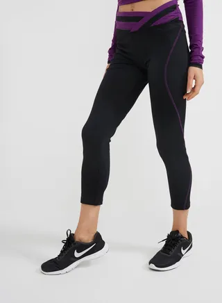 Leggings With Coloured Band Black 