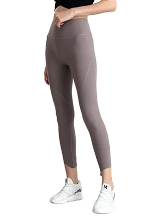 Solid Sports Leggings Brown 