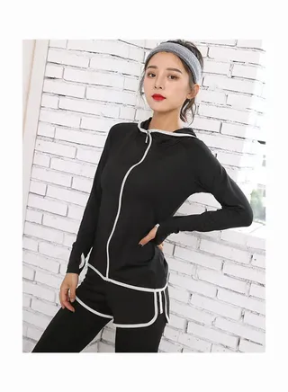 5-Piece Fitness Sports Tracksuit white 