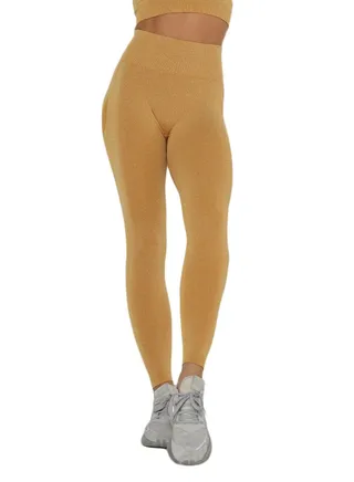 Melange High Waist Leggings Yellow 