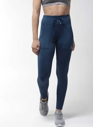 Drawstring Elastic Leggings Navy 