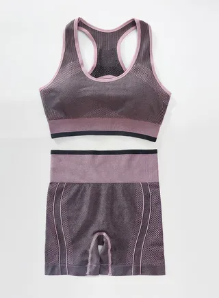Women's Two-Piece Pink and Gray Sports Set 