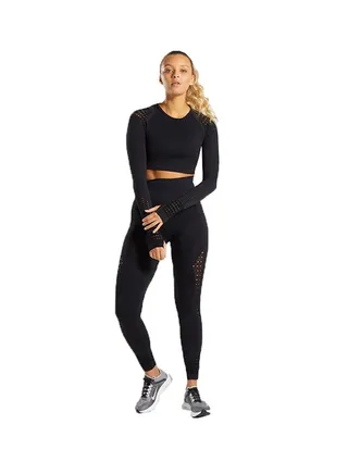 Sports Long Sleeve Elastic Hollow Yoga Set Black 