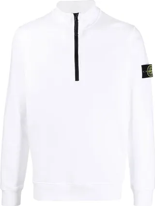 Compass-motif half-zip jumper