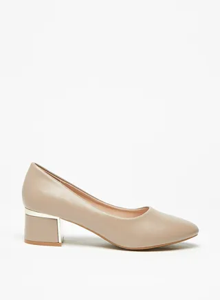 Womens Flora Bella Solid Slip-On Pumps with Block Heels 