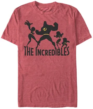 Disney Pixar Men's Incredibles Family Silhouette Short Sleeve T-Shirt