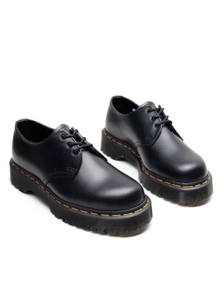 Women's Low Cut Leather Round Toe Casual Thick Sole Shoes Black 