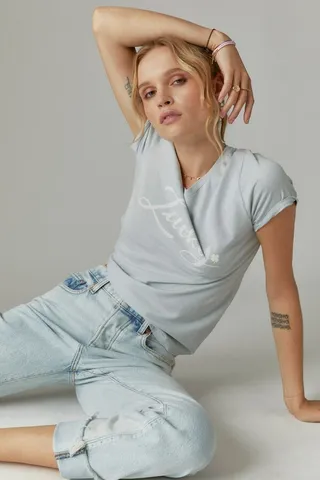 Lucky Clover And Script Classic Crew Tee