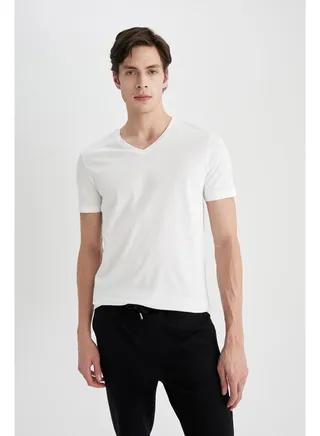 Man Slim Fit Crew Neck Short Sleeve Knitted T-Shirt 