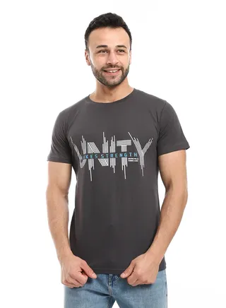 Mens  Printed T- Shirt With Half Sleeves And Round Neck 