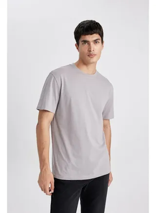 Man New Regular Fit Crew Neck Short Sleeve Knitted T-Shirt 