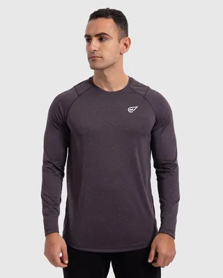 Casual Plain_Basic Long Sleeve T_Shirt Dark Grey 