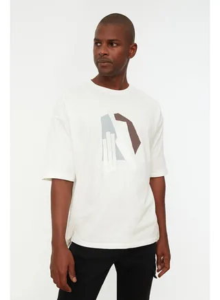 Man T-Shirt Ecru 