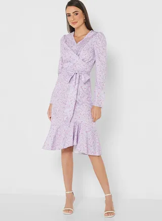 Asymmetrical Printed Dress
