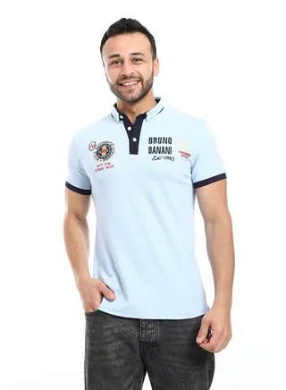 Embroidered Pique Polo Shirt With Classic Collar And Buttons 