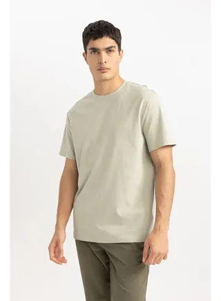 Man New Regular Fit Crew Neck Short Sleeve Knitted T-Shirt 