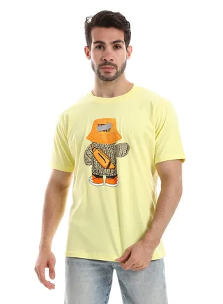 White Rabbit Half Sleeves Slip On Bear Front Print Tee 