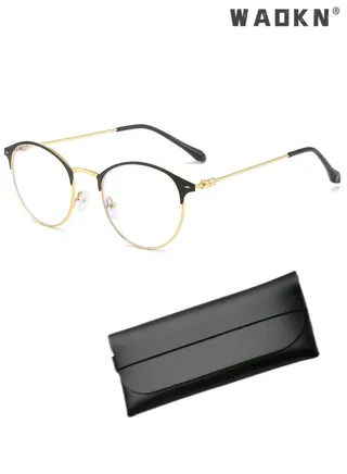 Blue Light Blocking Sunglasses Anti UV and Glare Blue Light Filter Computer Glasses Round Color Changing Eyewear for Men Women , Anti Eye Eyestrain UV 400 Protection Reading Gaming Glasses,Black Gold 