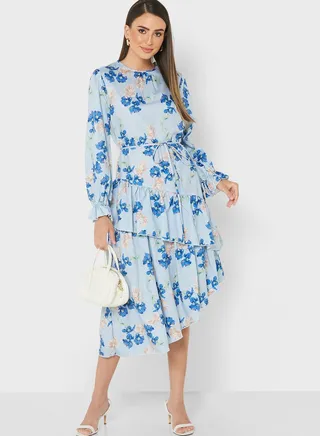 Asymmetrical Printed Dress