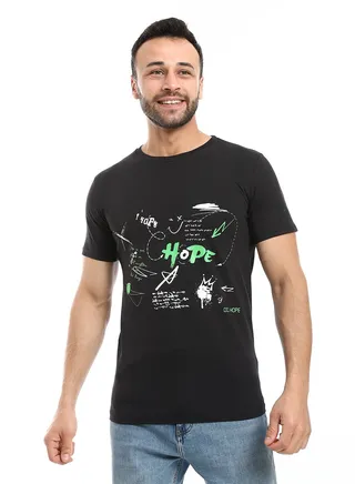 Mens  Printed T- Shirt With Half Sleeves And Round Neck 