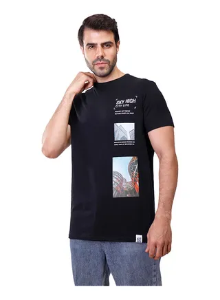 Coup Regular Fit Printed T-Shirt For Men Color Black 