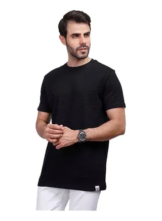 Coup Regular Fit Strip T-Shirt For Men Color Black 