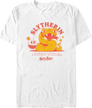 Men's Harry Potter Cute Slytherin Snake T-Shirt - White - 3X Large