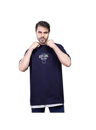 Coup Printed T-Shirt For Men - loose Fit Fit - Navy 