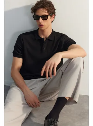Man Polo T-Shirts Black 