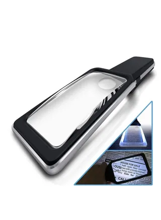 3X with 5X Zoom Magnifying Glass with 【10 Anti Glare & Dimmable LED Lights】 -Ease Strain Eyes & Provide Evenly Lit Viewing Area for Reading, Low Vision, Seniors, Macular Degeneration 