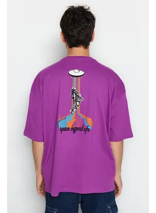 Man T-Shirt Dark Purple 