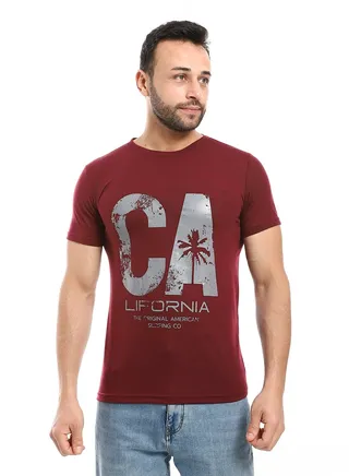Mens  Printed T- Shirt With Half Sleeves And Round Neck 