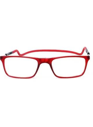 Generic | Magnetic Hanging Neck Reading Eye Glasses | Resin Anti-Blue Lens, Foldable | Long Leg Telescopic Headstock | for Men and Women | TR90 Material |  +0.50 Degree | Red 