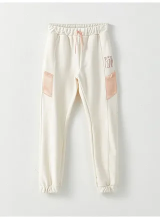 Elastic Waist Printed Girl's Jogger Sweatpants 
