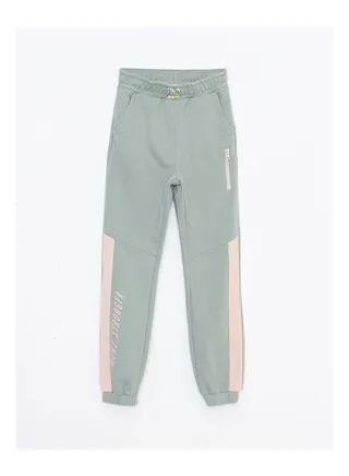 Elastic Waist Printed Girl's Jogger Sweatpants 