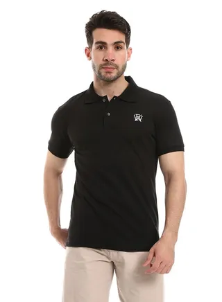 Pique Comfy Black Polo Shirt 