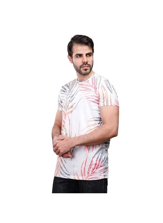 Coup Printed T-Shirt For Men - Regular Fit - White - Multi Color 