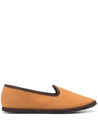 Contrast-Trim Slippers