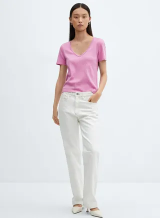 V-Neck Striped T-Shirt 