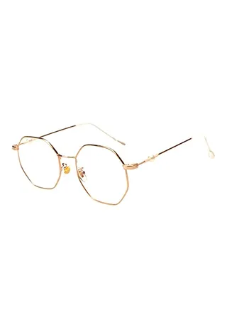 Retro Polygon Pearl Medical Glasses 