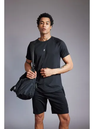 Man Slim Fit Crew Neck Short Sleeve Knitted T-Shirt 