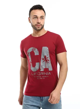 Mens  Printed T- Shirt With Half Sleeves And Round Neck 