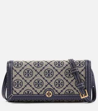 Small T Monogram jacquard crossbody bag